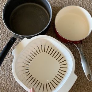 Kitchen Pots and Strainer